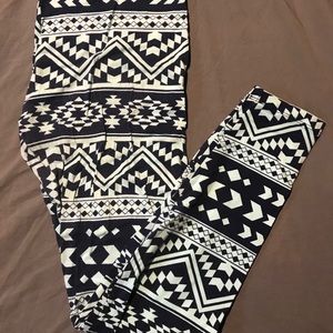 Mint and navy blue leggings